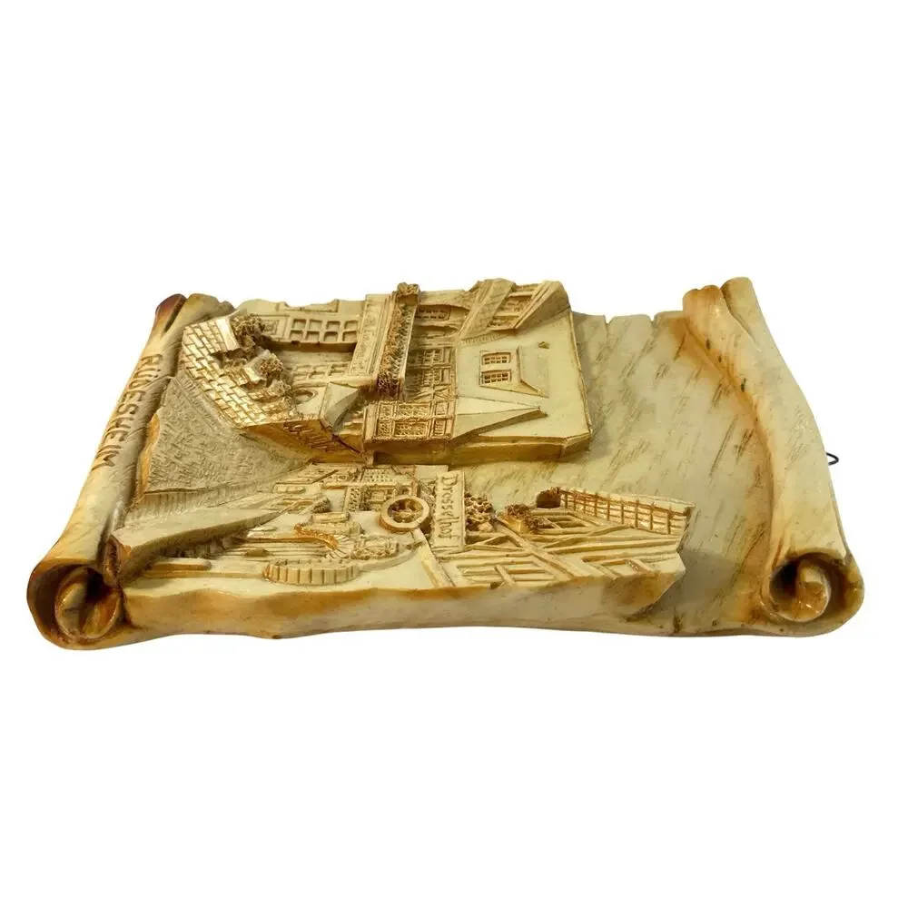 Vintage Rüdesheim Germany 3D Wall Plaque Relief Hotel Lindenwirt Drosselhof 9”